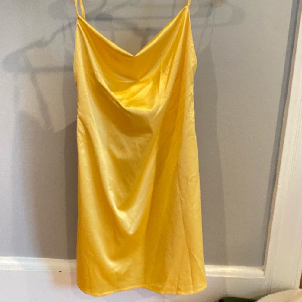Yellow slip dress